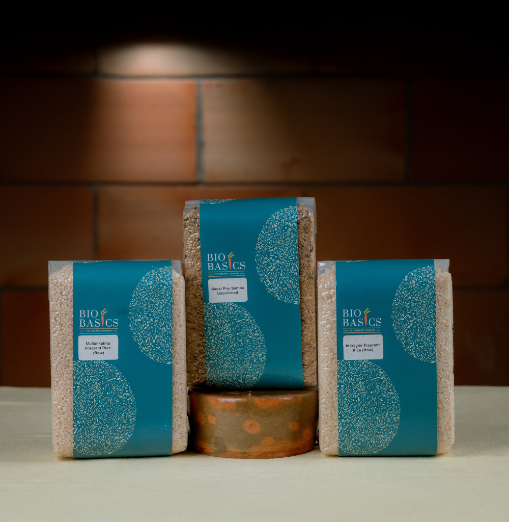 Sticky Rice/South-east Asian Cuisine (Mullan Kaima-1kg, Indrayani-1kg, Illupaipoo Samba Unpolished-1kg)