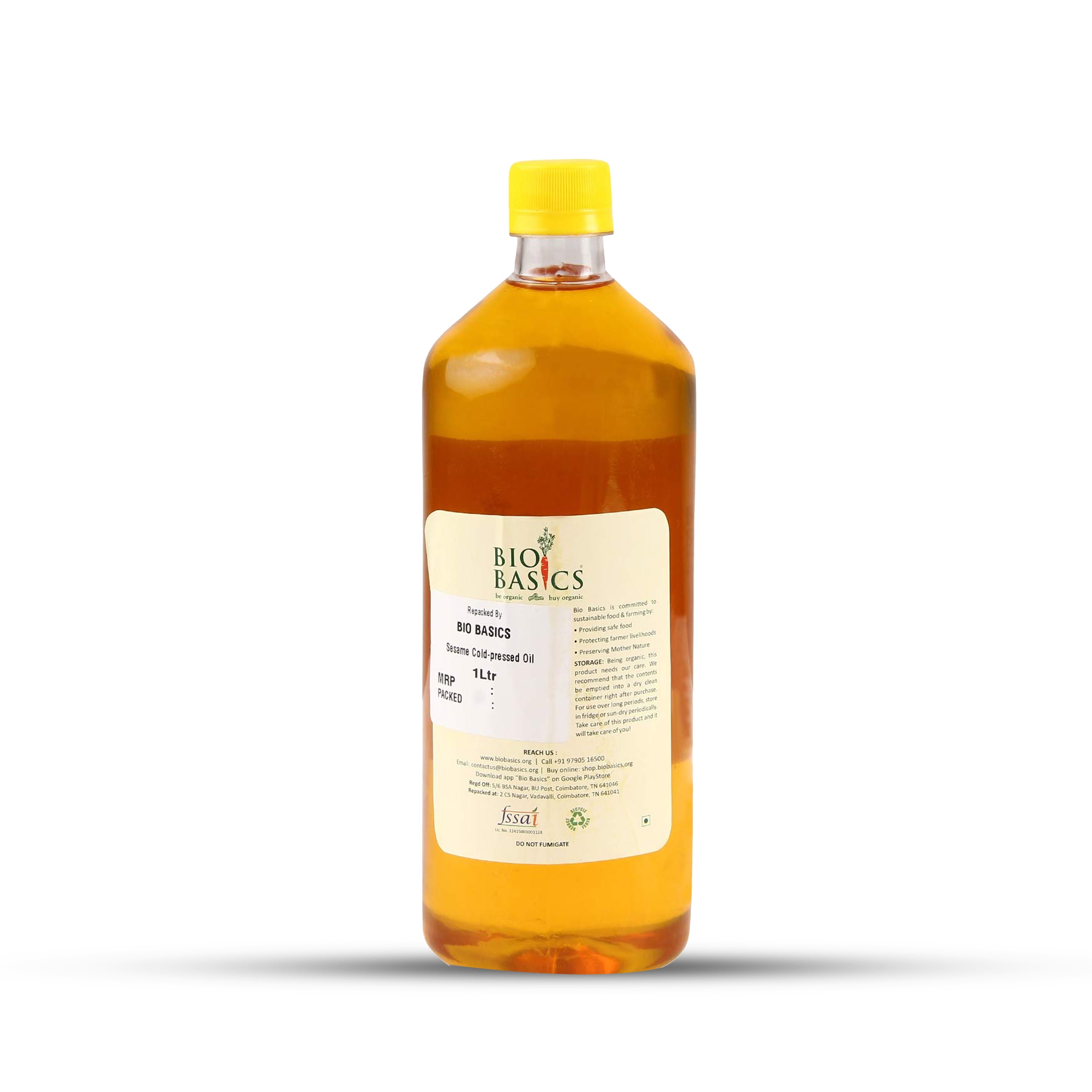 Buy 1 litre Sesame Cold Pressed Oil online at Bio Basics