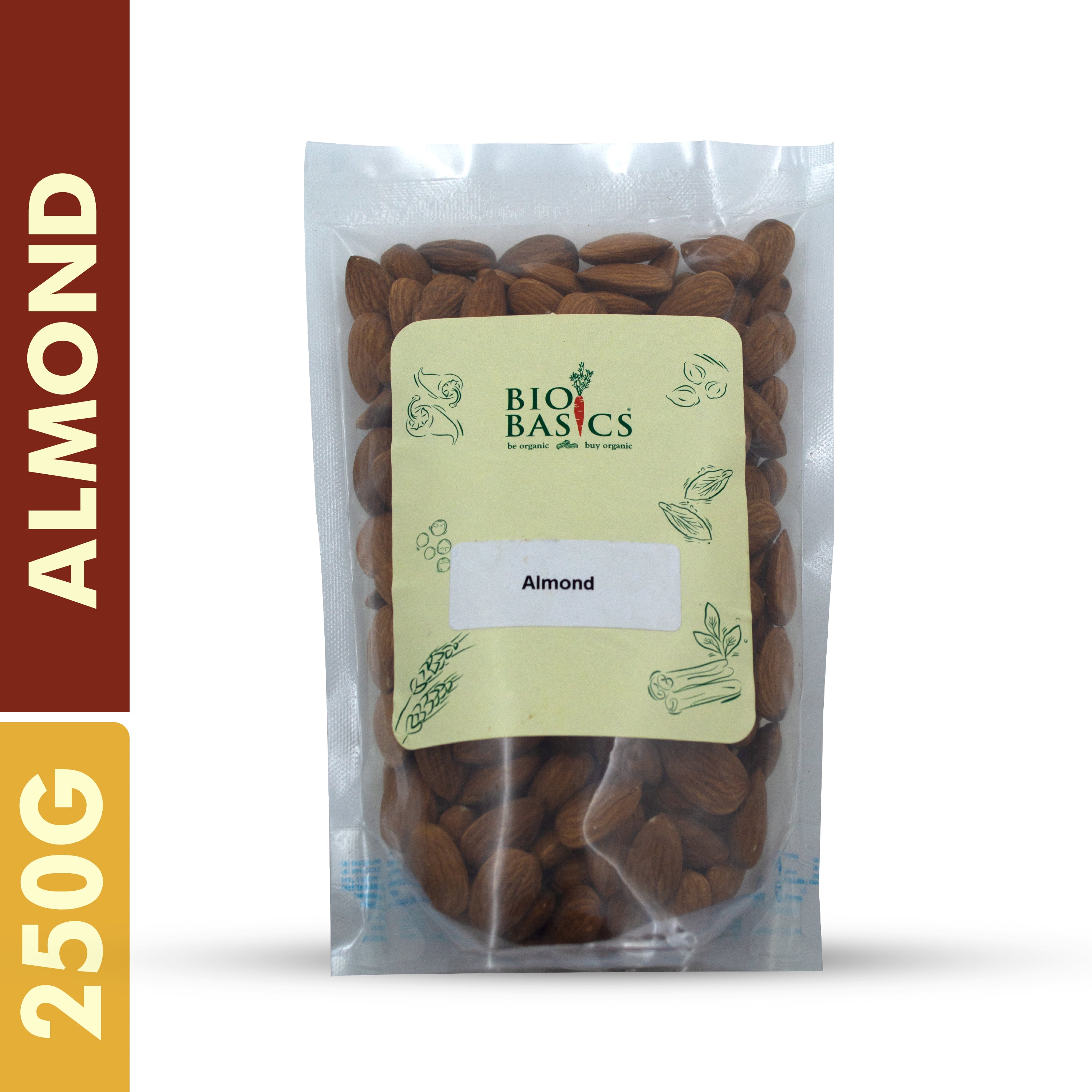 Buy 250g of organic almond online at Bio Basics store