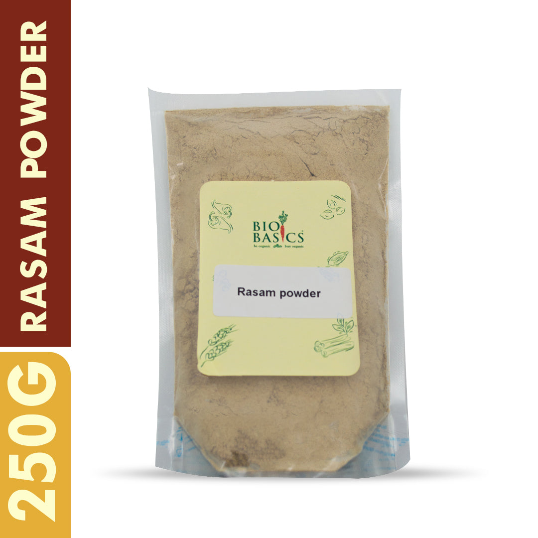 Buy 250g of organic Rasam powder online at Bio Basics store