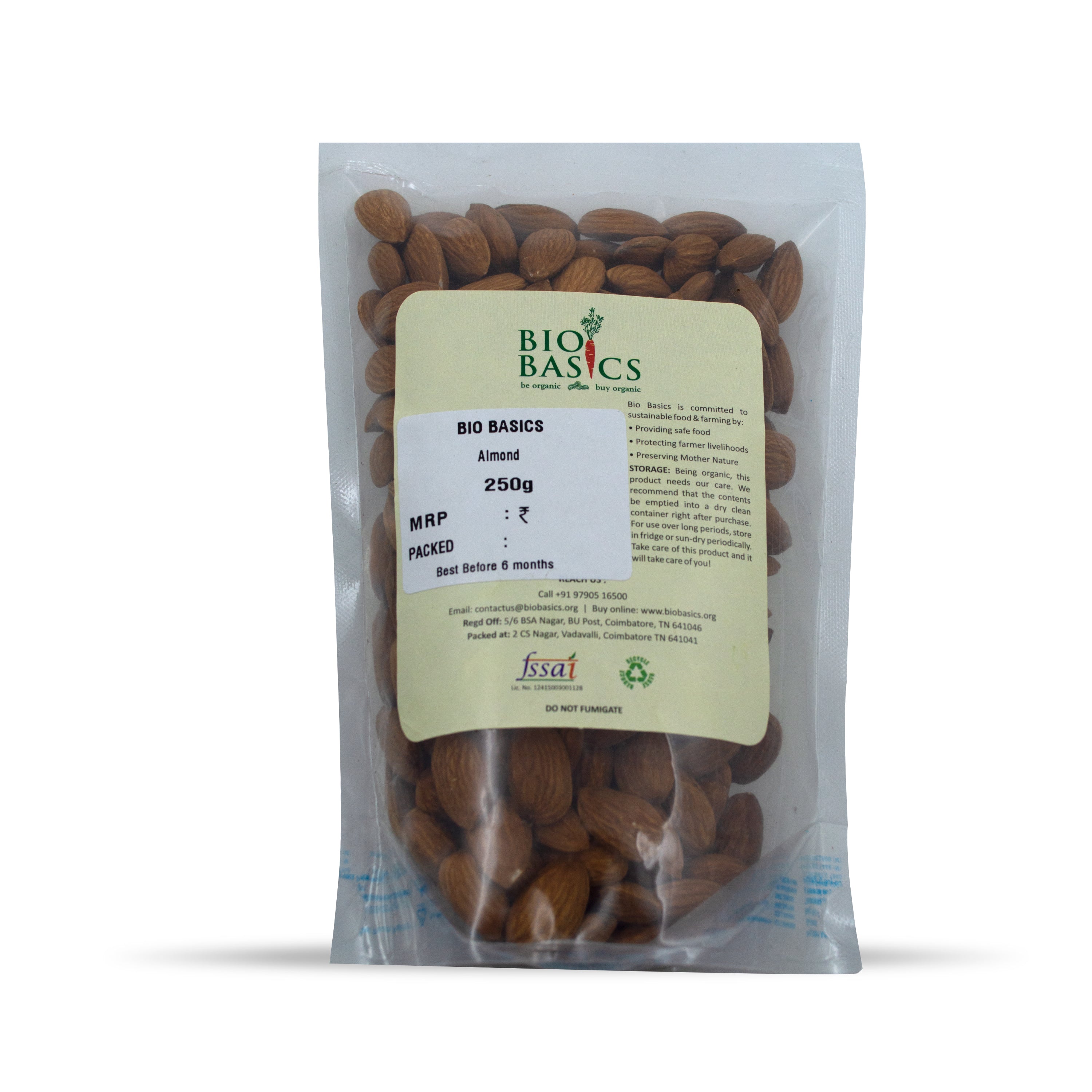 Order natural and organic almond online at Bio Basics