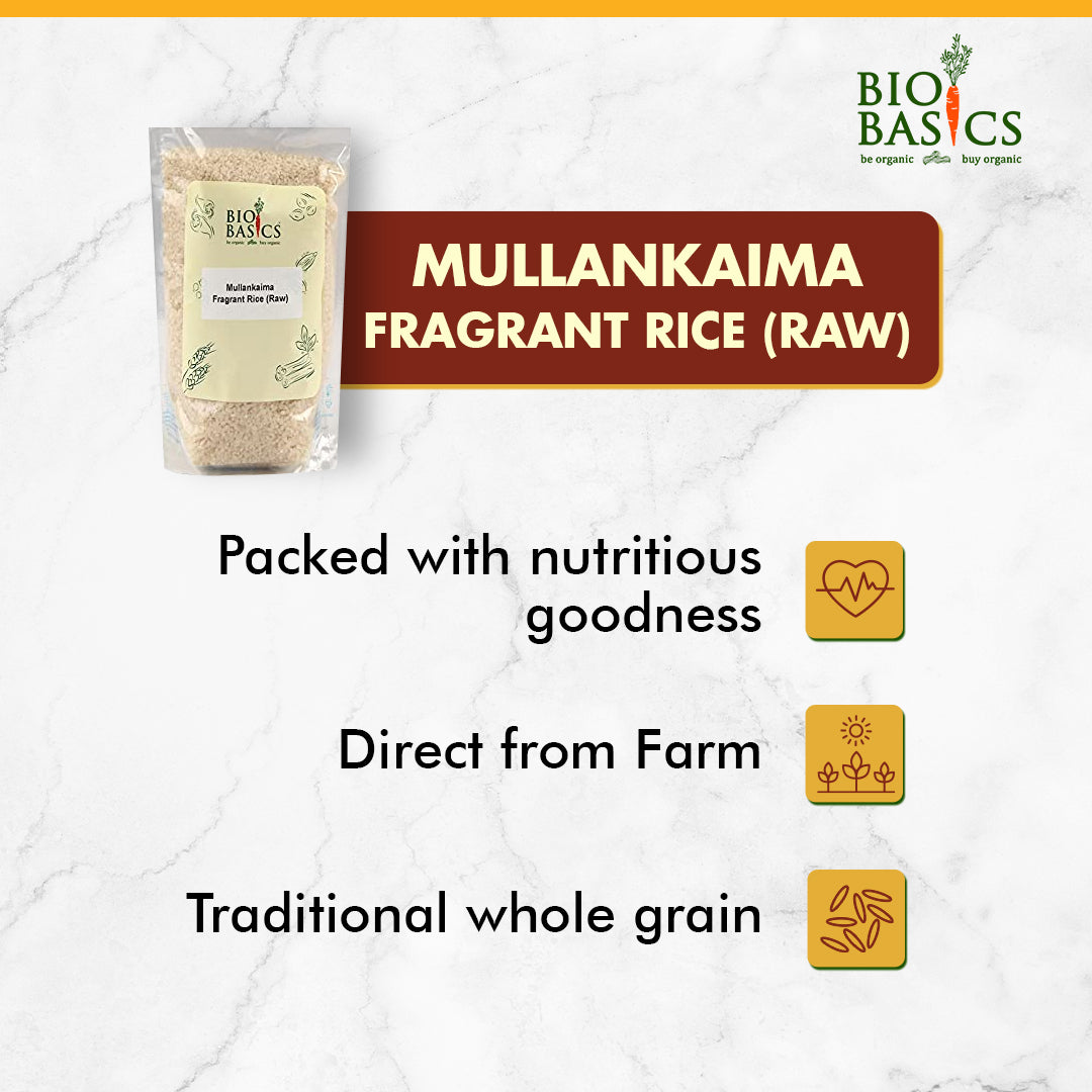 Order organic mullankaima fragrant rice online at Bio Basics